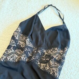 VTG 90s NICOLE MILLER Black/Pink Lace Bodycon Dress Vintage Y2K Whimsygoth Sz8